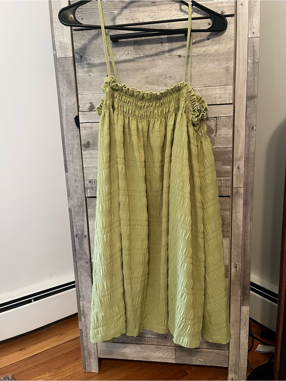 Light Green Smocked Sundress with Thin Straps